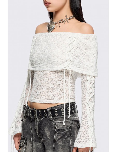 Amy White Lace Top - Minga London