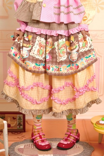 Falda Midi Sweet Melon Shop Choco Vanilla Strawberry~ Lutra Jump