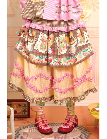Sweet Melon Shop Choco Vanilla Strawberry Midi Skirt ~ Lutra Jump