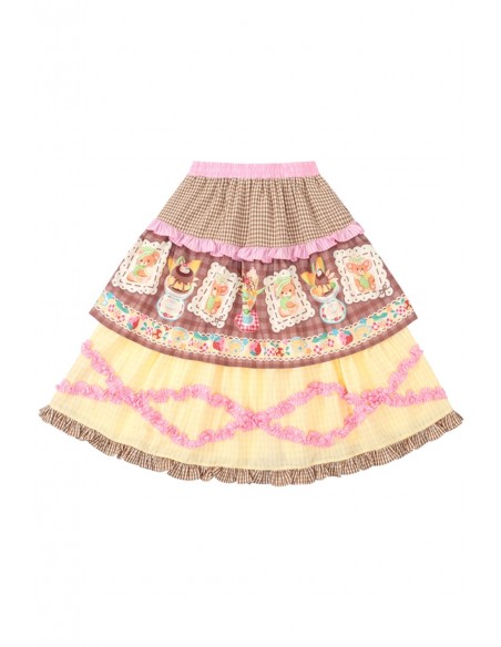 Falda Midi Sweet Melon Shop Choco Vanilla Strawberry~ Lutra Jump
