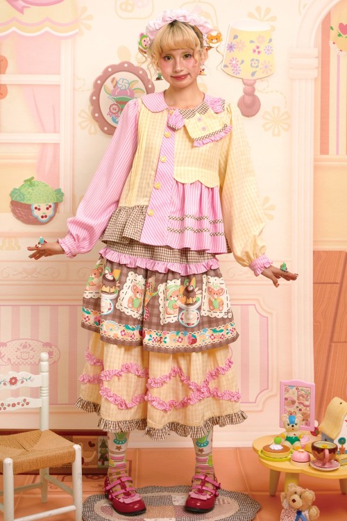 Falda Midi Sweet Melon Shop Choco Vanilla Strawberry~ Lutra Jump