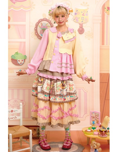 Falda Midi Sweet Melon Shop Choco Vanilla Strawberry~ Lutra Jump