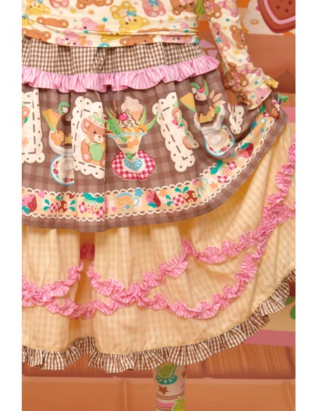 Falda Midi Sweet Melon Shop Choco Vanilla Strawberry~ Lutra Jump