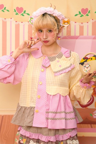 Sweet Melon Shop Choco Vanilla Strawberry Blouse ~ Lutra Jump