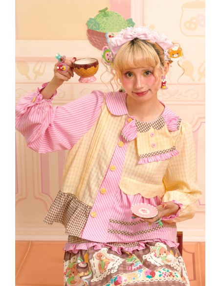 Sweet Melon Shop Choco Vanilla Strawberry Blouse ~ Lutra Jump