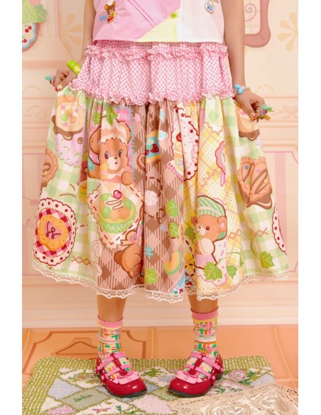 Falda Midi Sweet Melon Shop Print ~ Lutra Jump