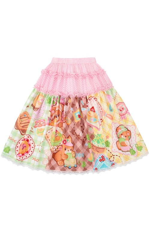 Sweet Melon Shop Print Midi Skirt ~ Lutra Jump