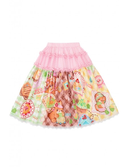Sweet Melon Shop Print Midi Skirt ~ Lutra Jump