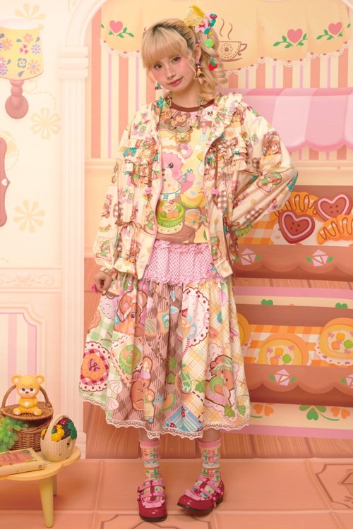 Falda Midi Sweet Melon Shop Print ~ Lutra Jump