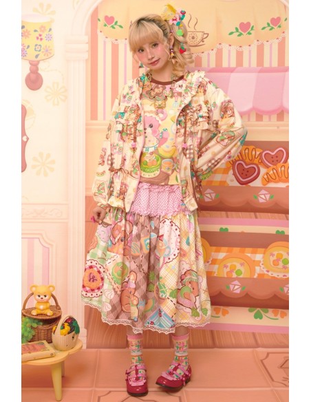 Sweet Melon Shop Print Midi Skirt ~ Lutra Jump