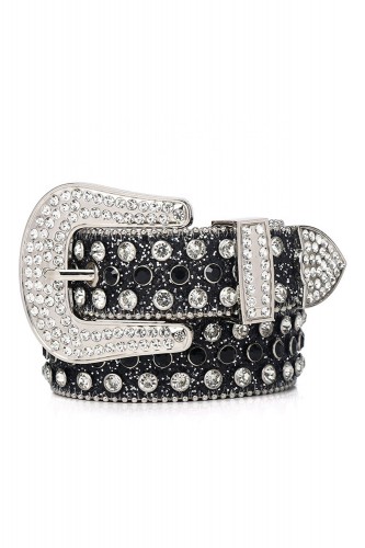 Belt with Black Glitter Sparkles