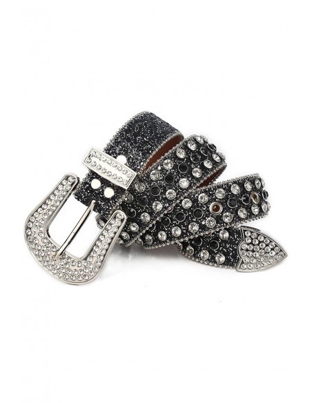 Cinturón con Brillantes Black Glitter