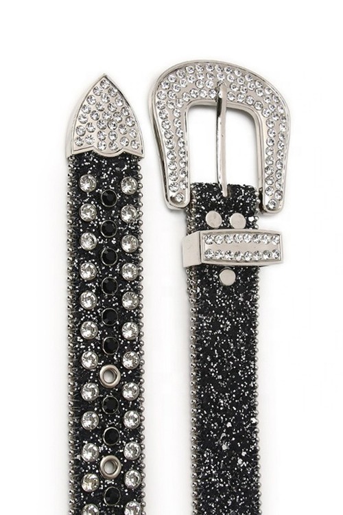 Belt with Black Glitter Sparkles