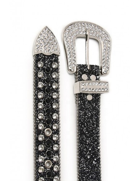 Cinturón con Brillantes Black Glitter