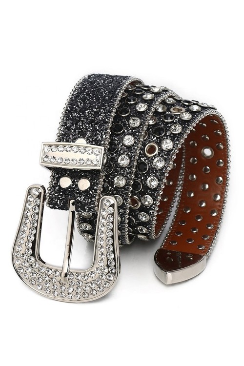 Cinturón con Brillantes Black Glitter
