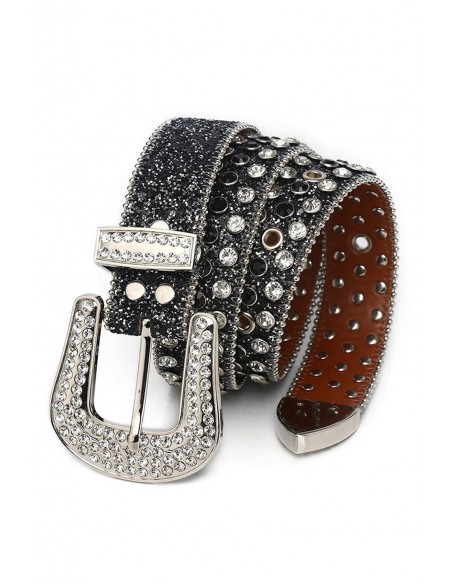 Belt with Black Glitter Sparkles