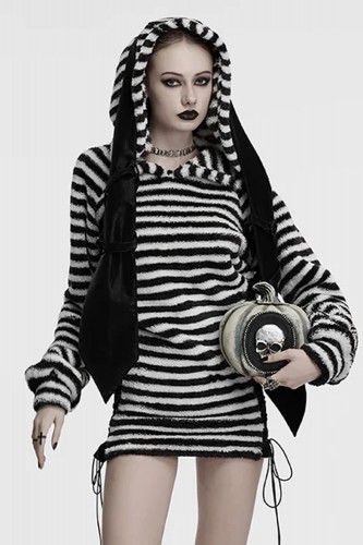 Striped Bunny Hoodie - Punk Rave