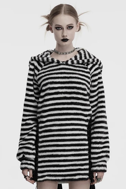 Striped Bunny Hoodie - Punk Rave