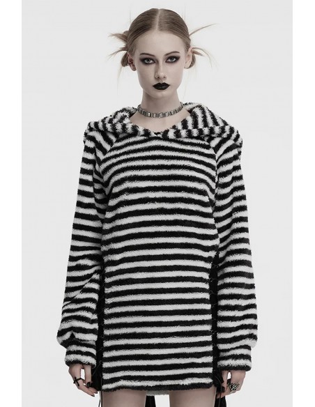 Striped Bunny Hoodie - Punk Rave