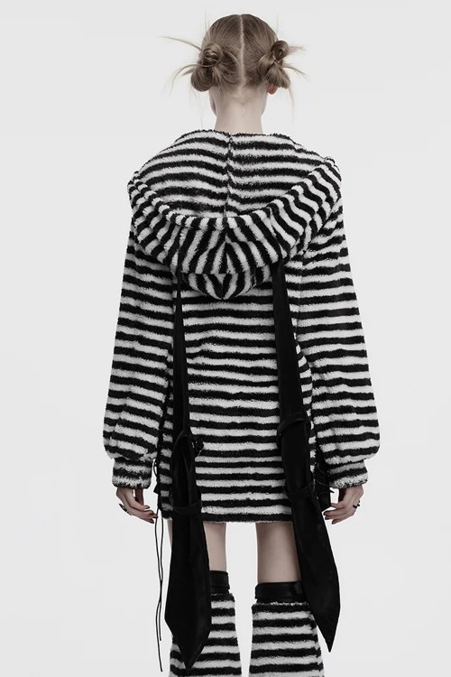 Striped Bunny Hoodie - Punk Rave