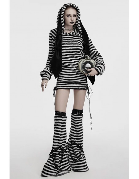Striped Bunny Hoodie - Punk Rave