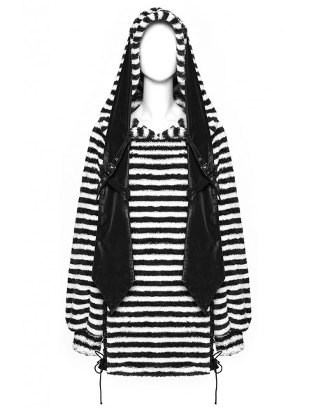 Sudadera con Capucha Striped Bunny - Punk Rave