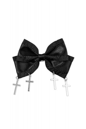 Bow Crosses Black Hairclip