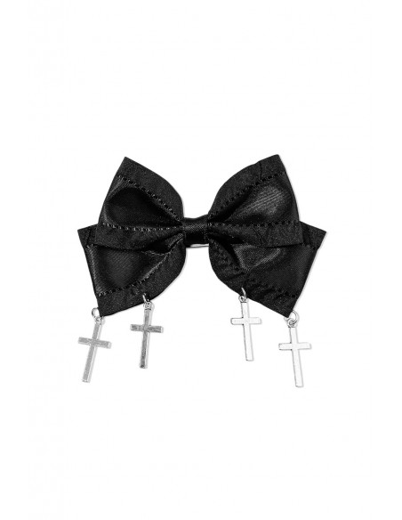 Bow Crosses Black Clip-On Bow