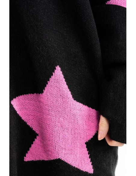Seeing Stars Jersey in Black x Pink - Heartless