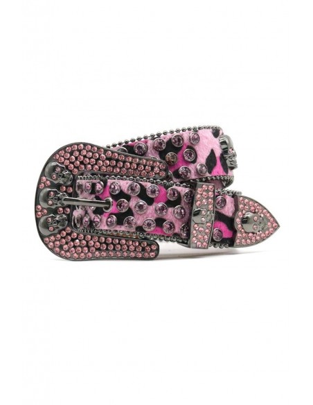 Cinturón con Brillantes Pink Leopard