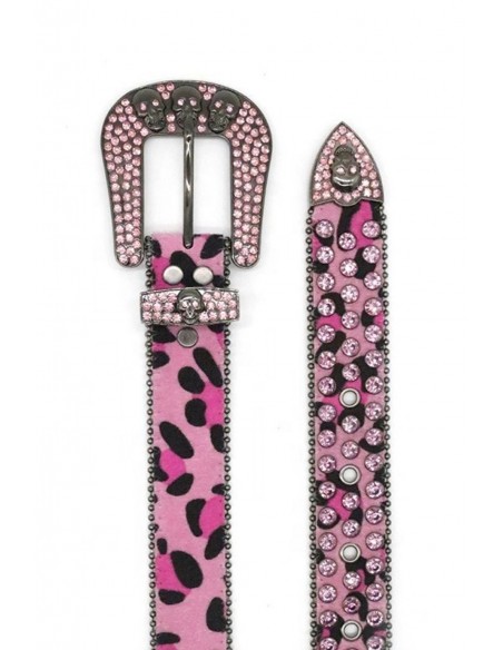 Cinturón con Brillantes Pink Leopard