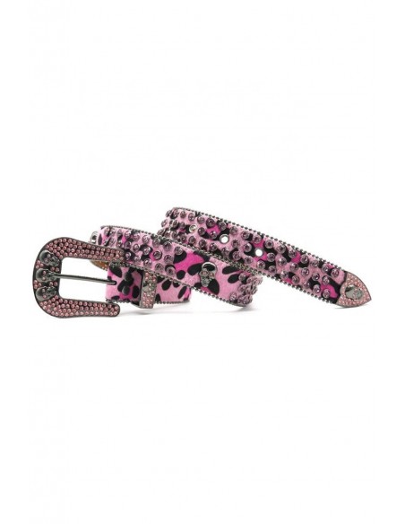 Cinturón con Brillantes Pink Leopard