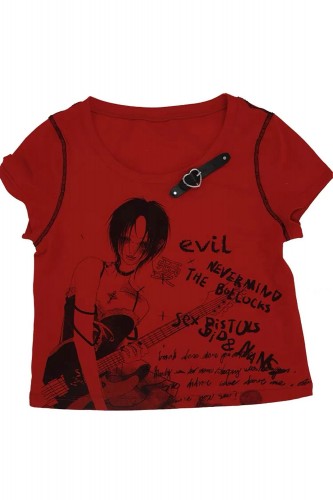 Top Punk Rock Girl en Rojo - Evil Tooth 2