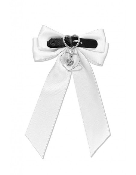 White Heart Buckle Bow