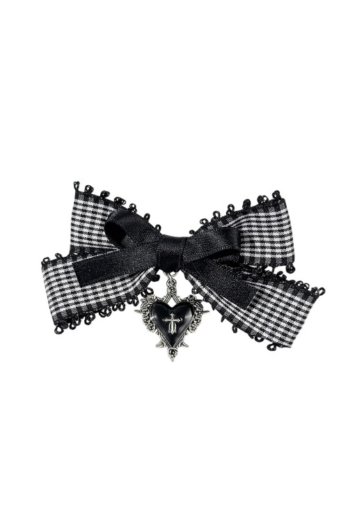 Lazo Para la Cabeza Gothic Lolita Heart en Negro