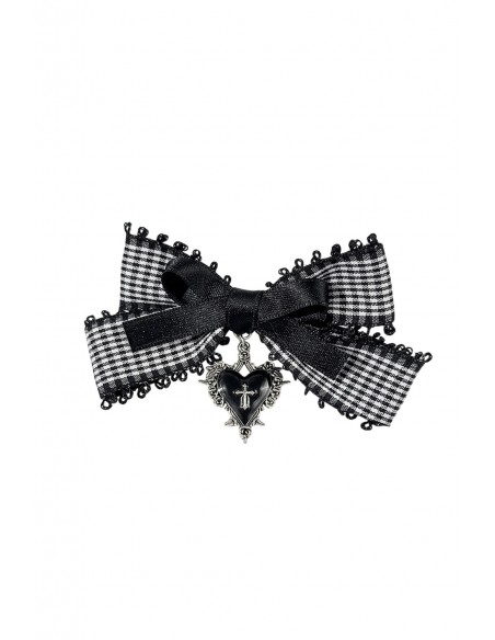 Lazo Para la Cabeza Gothic Lolita Heart en Negro