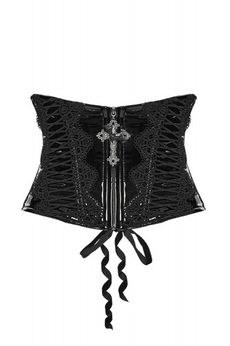Gothic Vinyl Underbust Corset - Punk Rave