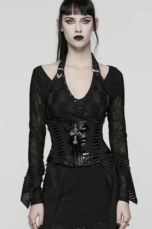 Gothic Vinyl Underbust Corset - Punk Rave