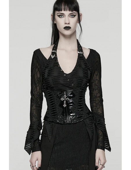 Gothic Vinyl Underbust Corset - Punk Rave