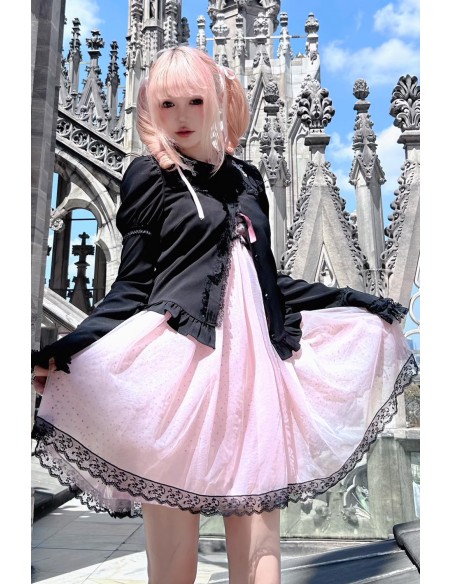 Pink & Black Polka Dot Dress - Evil Tooth