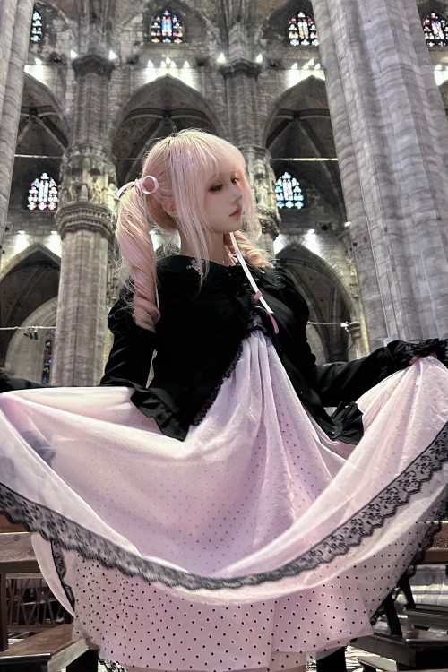 Pink & Black Polka Dot Dress - Evil Tooth