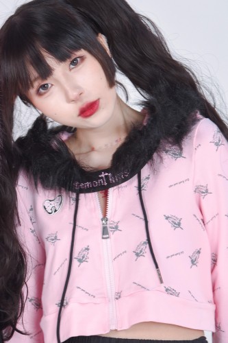 Pink x Black Punk Goth Hooded Jacket - Evil Tooth 2