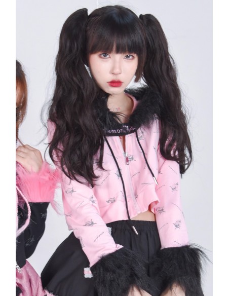 Pink x Black Punk Goth Hooded Jacket - Evil Tooth