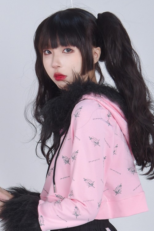 Chaqueta con Capucha Punk Goth Rosa x Negro - Evil Tooth