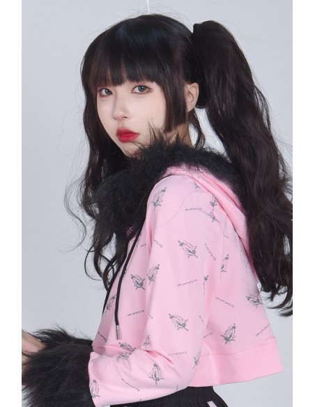 Pink x Black Punk Goth Hooded Jacket - Evil Tooth