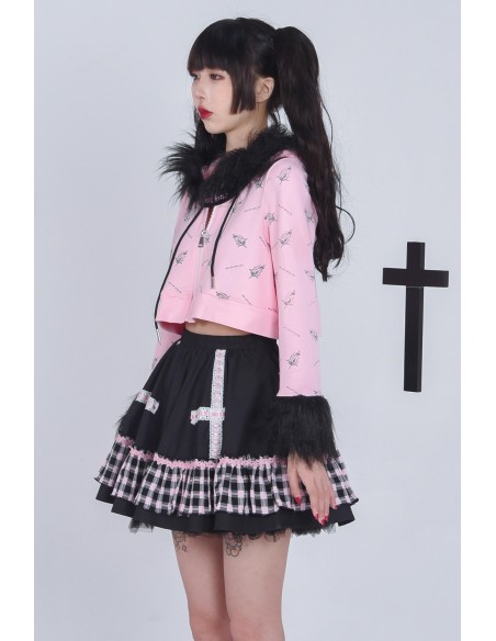 Pink x Black Punk Goth Hooded Jacket - Evil Tooth