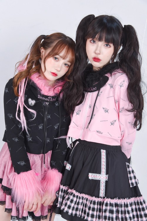 Pink x Black Punk Goth Hooded Jacket - Evil Tooth