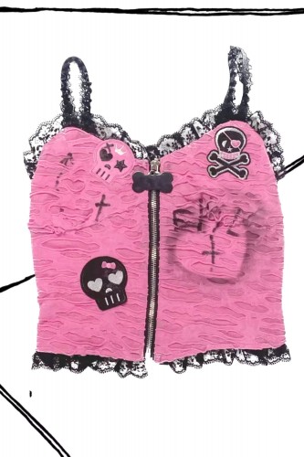 Top Emo Subcul Hot Pink - Evil Tooth 2