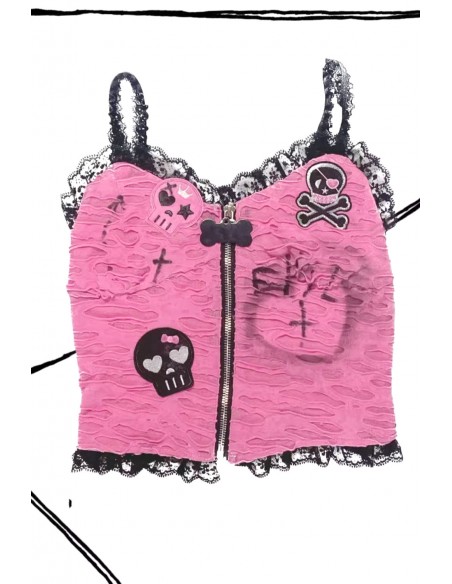 Top Emo Subcul Hot Pink - Evil Tooth