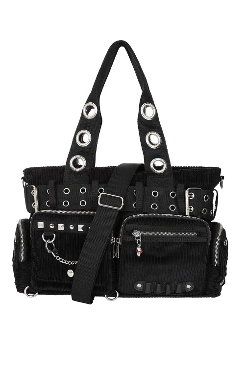 Black Corduroy Sweet Revenge Bag - Banned